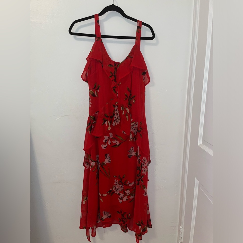 Red flower print Ryan Michelle dress Size Medium